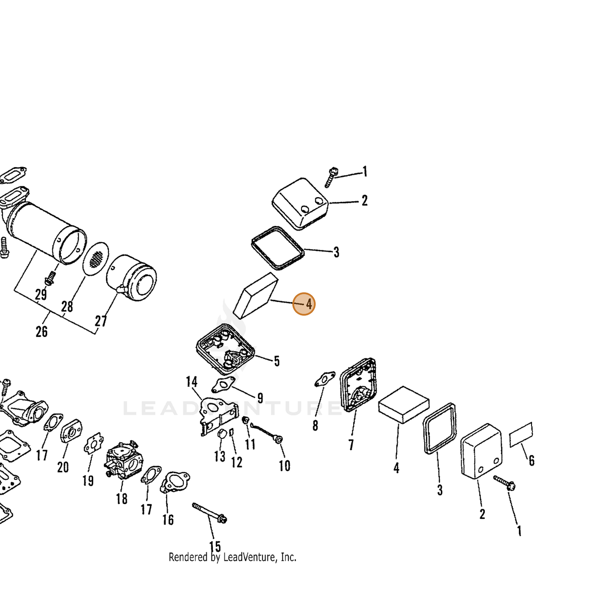 ECHO part 39021310560 — IPL diagram snippet (6x zoom, amber highlight)