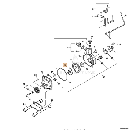 ECHO part 40011012620 — IPL diagram snippet (6x zoom, amber highlight)