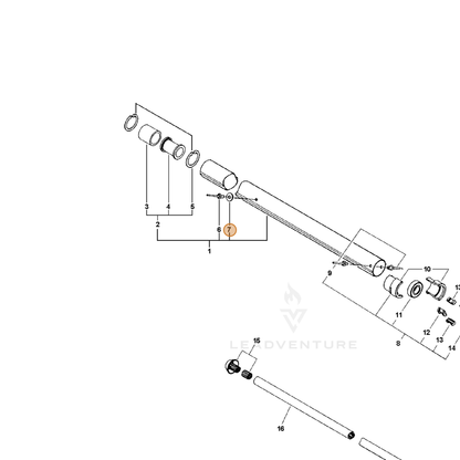 ECHO part 40011122360 — IPL diagram snippet (6x zoom, amber highlight)