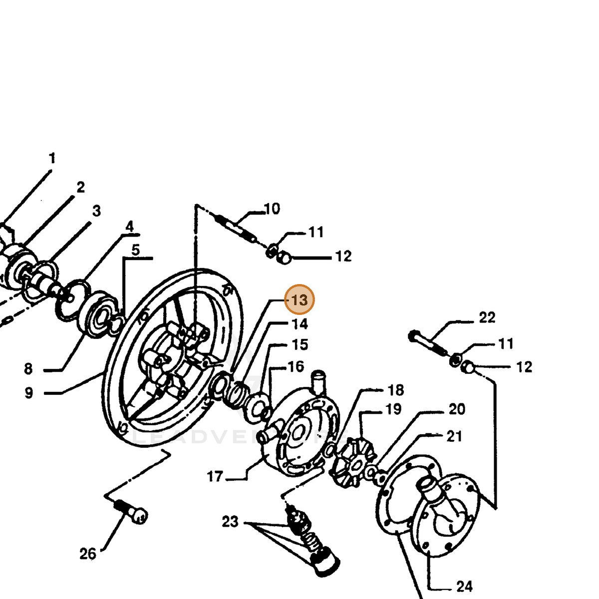 ECHO part 40011800910 — IPL diagram snippet (6x zoom, amber highlight)