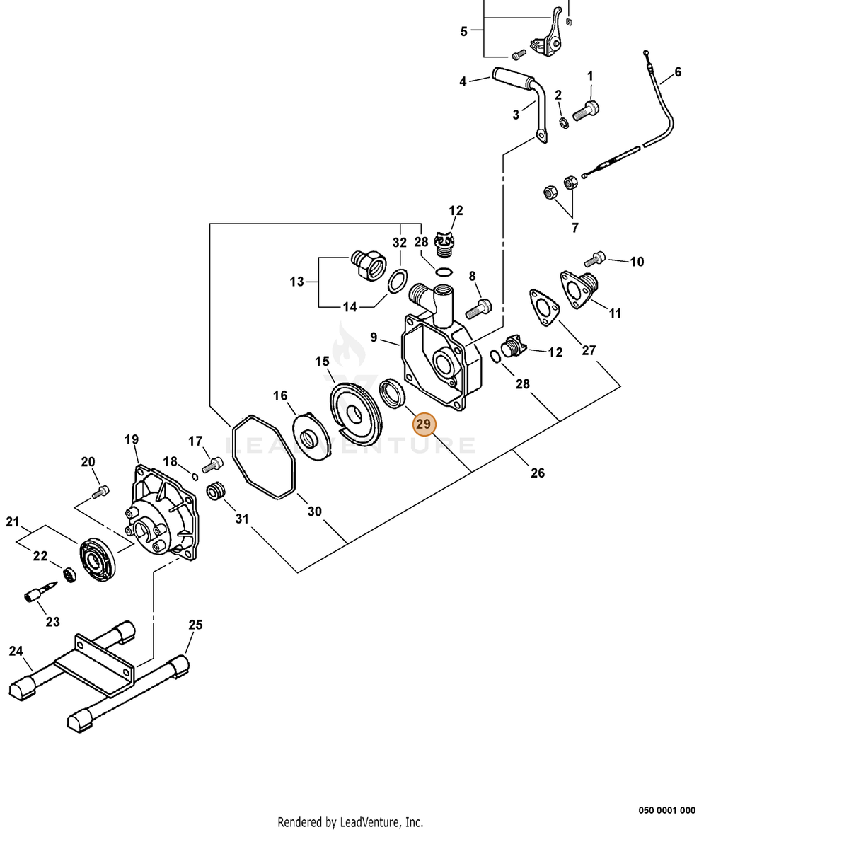 ECHO part 40021212620 — IPL diagram snippet (6x zoom, amber highlight)