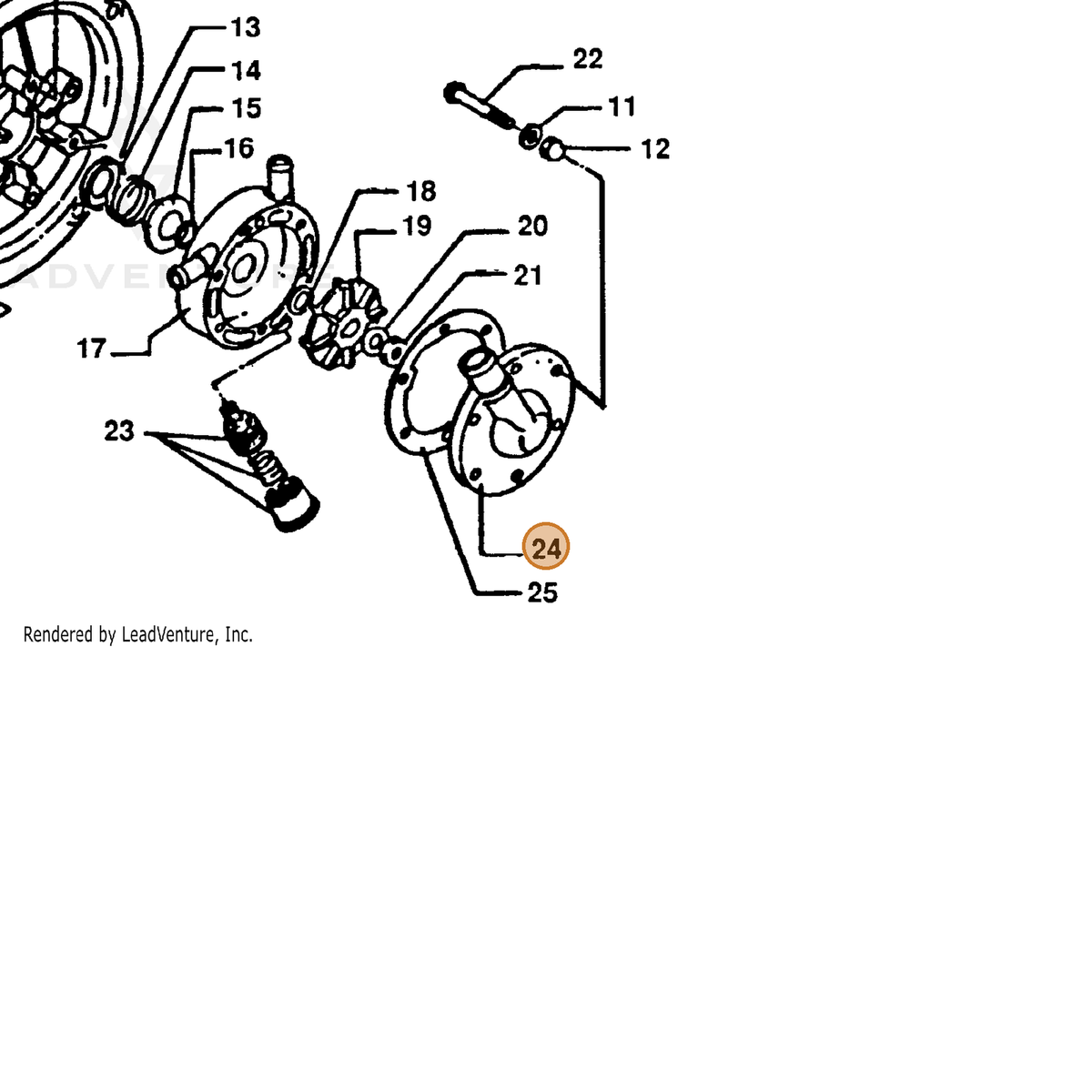 ECHO part 40021300910 — IPL diagram snippet (6x zoom, amber highlight)
