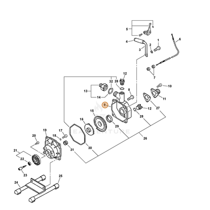 ECHO part 40021312620 — IPL diagram snippet (6x zoom, amber highlight)