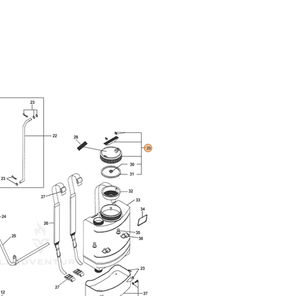 ECHO part 4010001 — IPL diagram snippet (6x zoom, amber highlight)