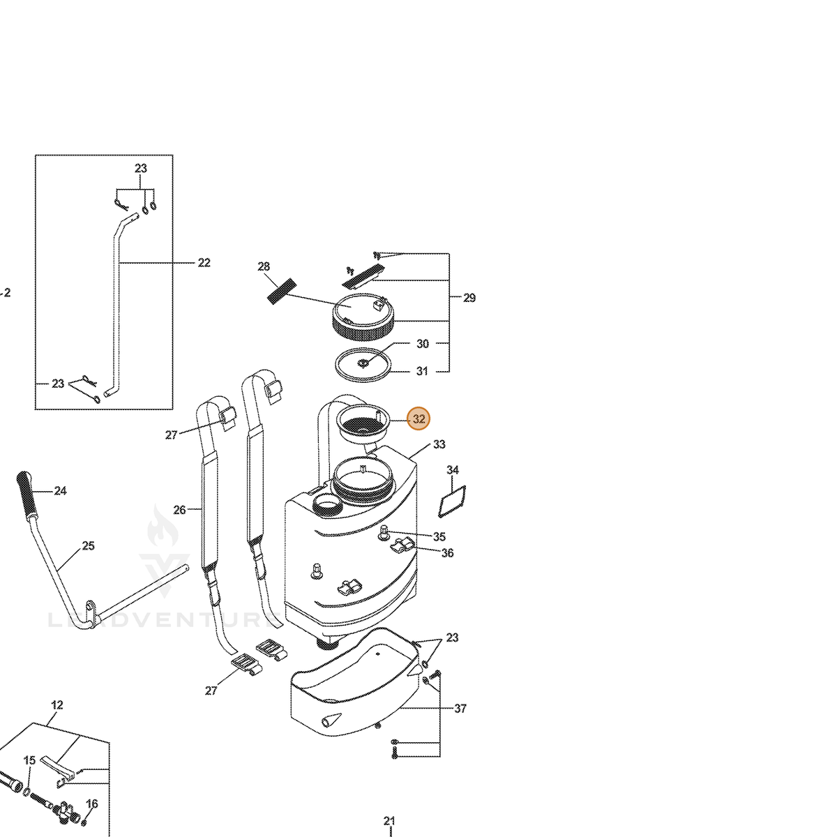 ECHO part 4010119 — IPL diagram snippet (6x zoom, amber highlight)