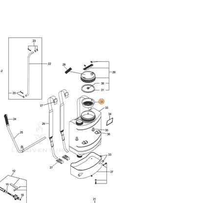 ECHO part 4010119 — IPL diagram snippet (6x zoom, amber highlight)