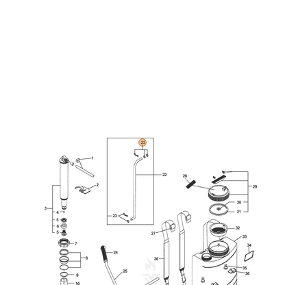 ECHO part 4018000 — IPL diagram snippet (6x zoom, amber highlight)