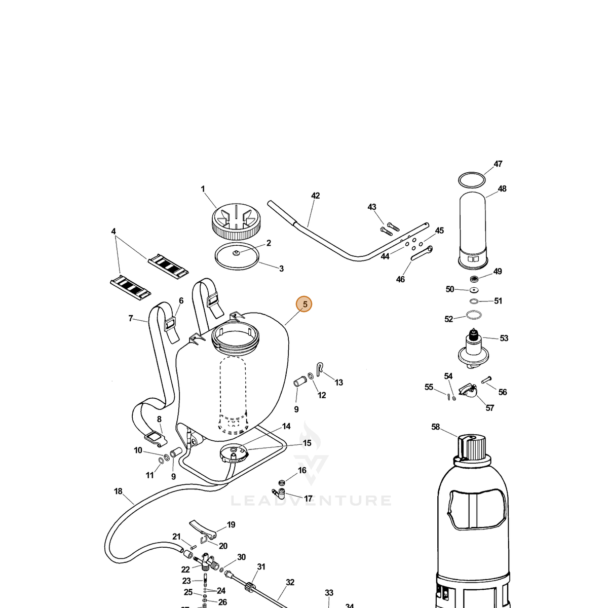 ECHO part 4030503 — IPL diagram snippet (6x zoom, amber highlight)
