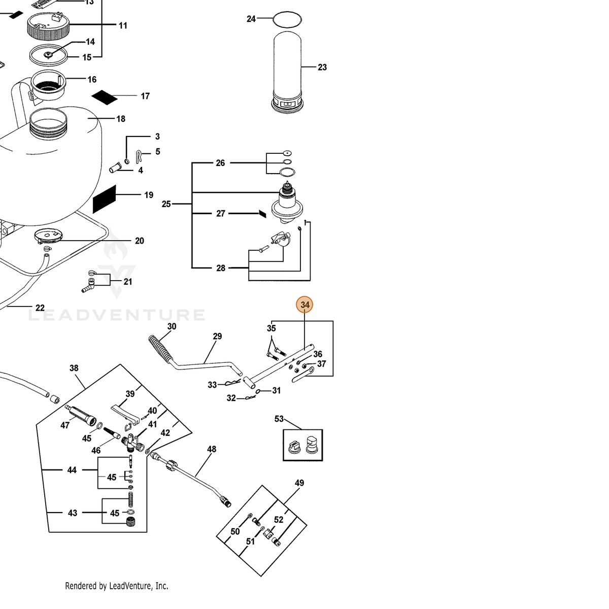 ECHO part 4050000 — IPL diagram snippet (6x zoom, amber highlight)