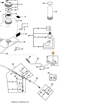 ECHO part 4050000 — IPL diagram snippet (6x zoom, amber highlight)