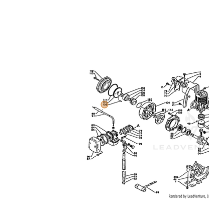 ECHO part 40511310510 — IPL diagram snippet (6x zoom, amber highlight)