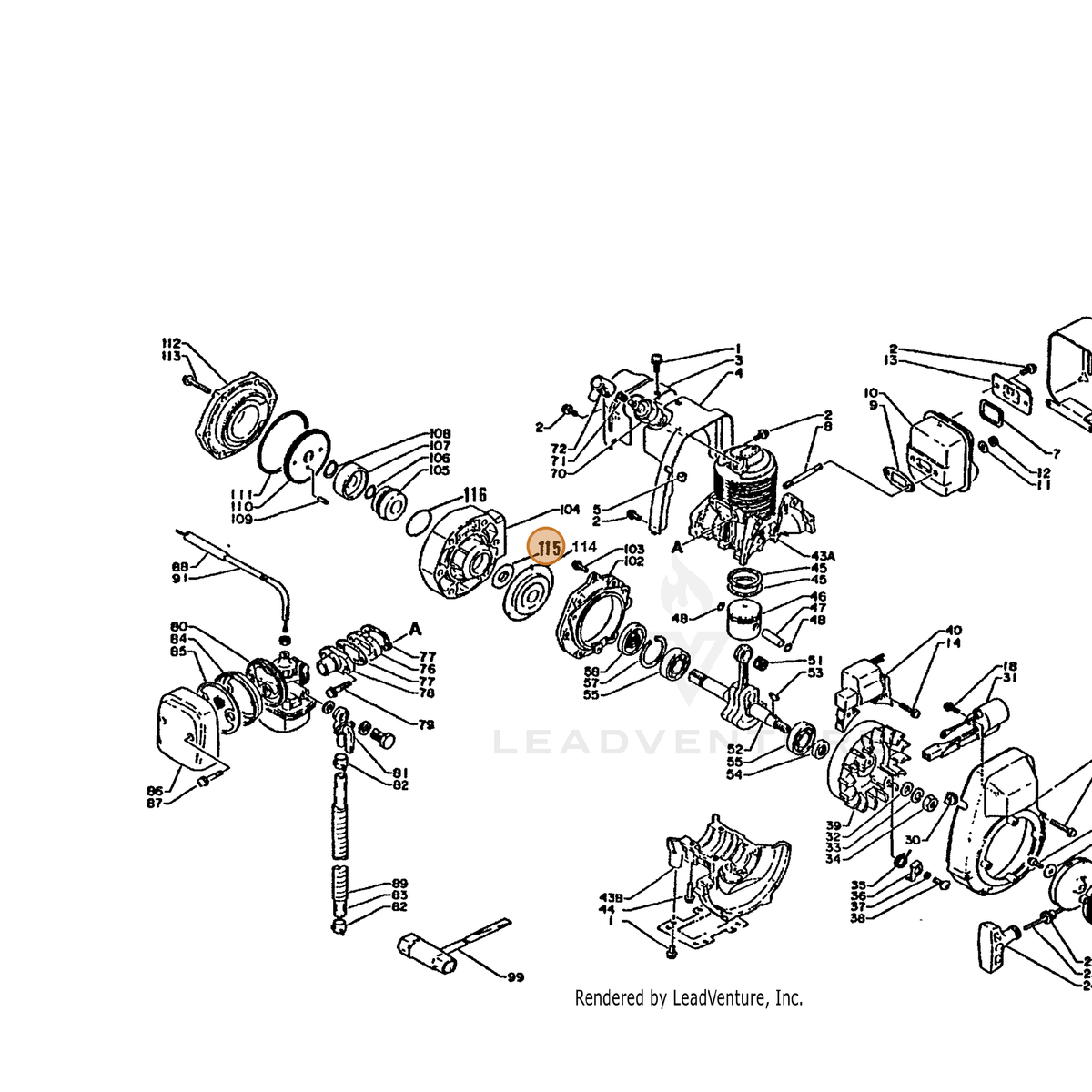 ECHO part 40511410510 — IPL diagram snippet (6x zoom, amber highlight)