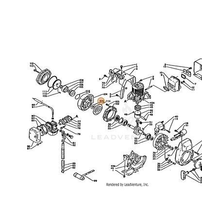 ECHO part 40511410510 — IPL diagram snippet (6x zoom, amber highlight)