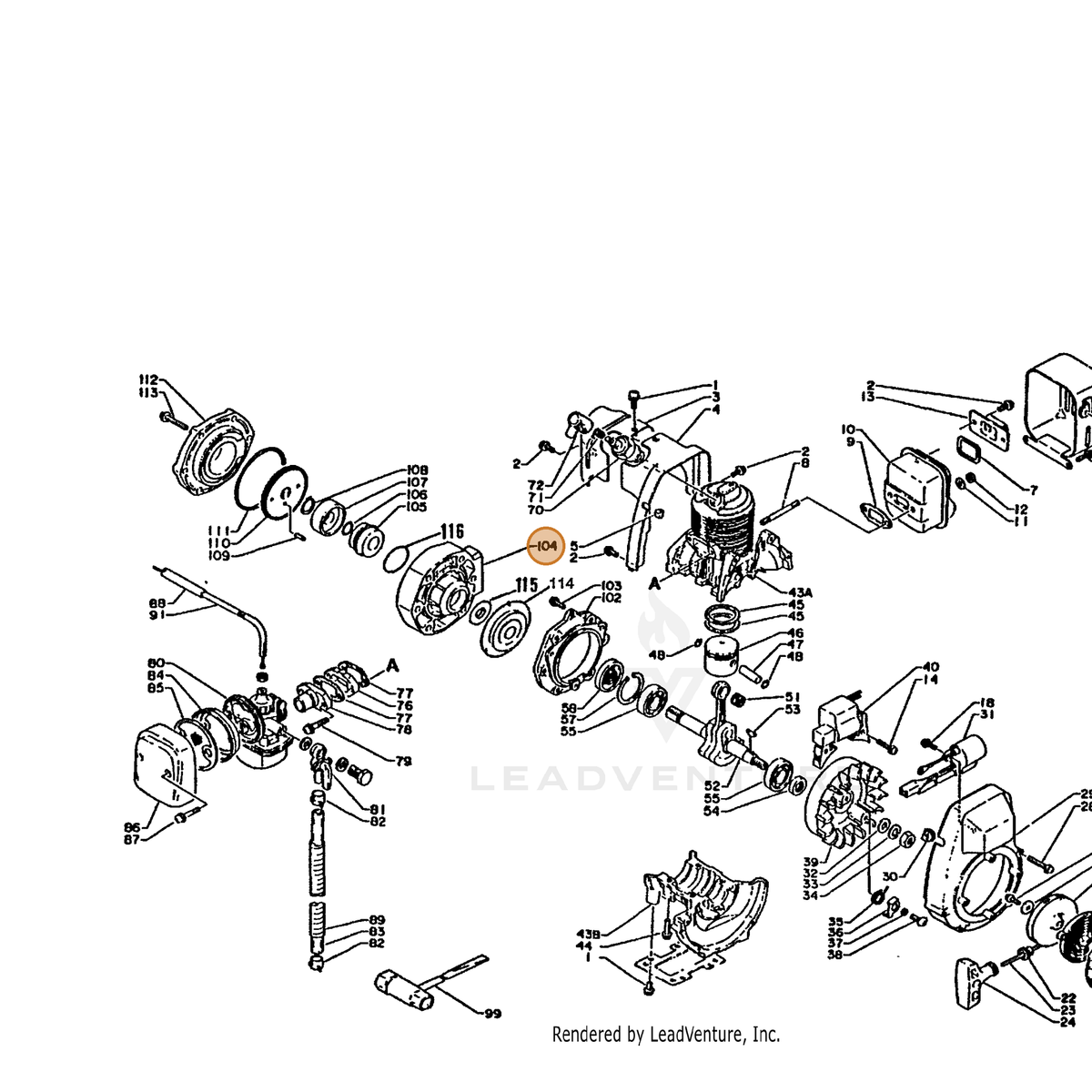 ECHO part 40521010512 — IPL diagram snippet (6x zoom, amber highlight)
