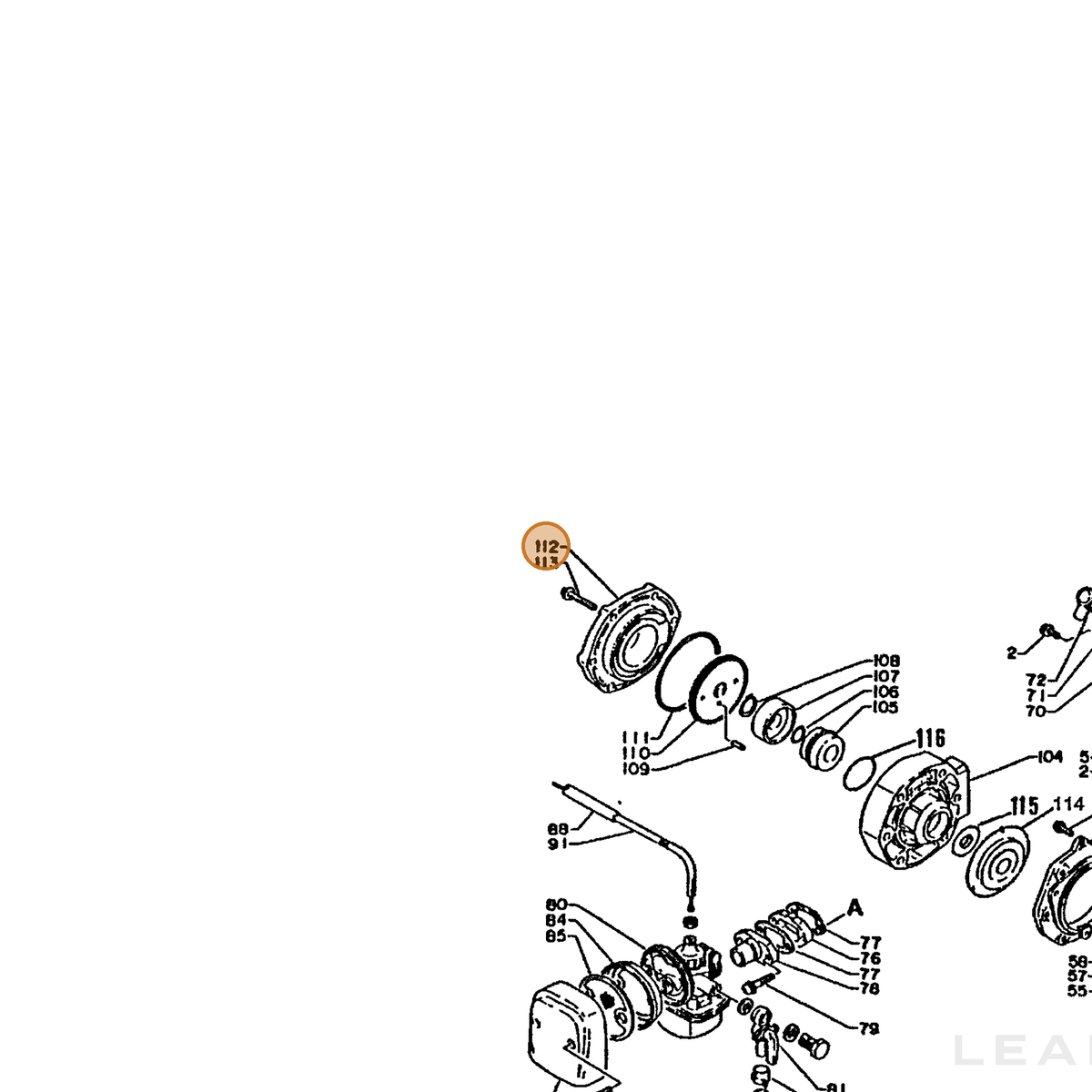 ECHO part 40521110511 — IPL diagram snippet (6x zoom, amber highlight)