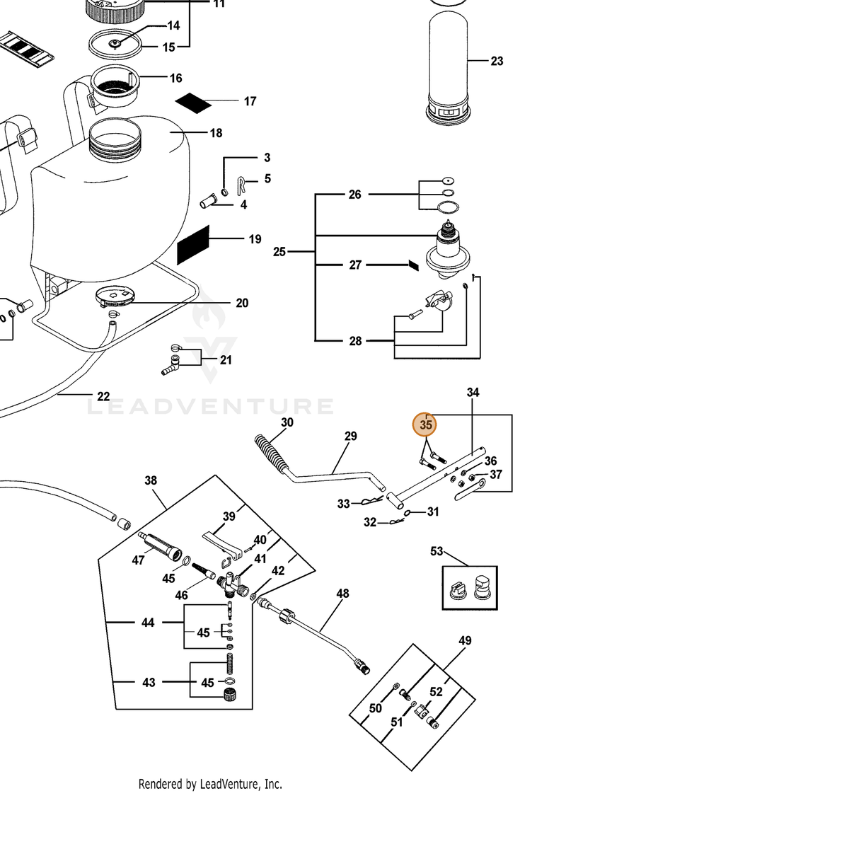 ECHO part 4060000 — IPL diagram snippet (6x zoom, amber highlight)