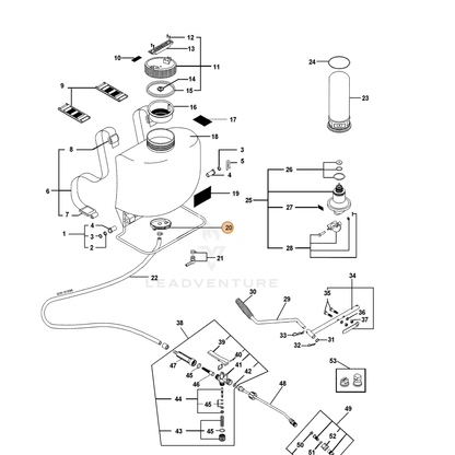 ECHO part 4110000 — IPL diagram snippet (6x zoom, amber highlight)