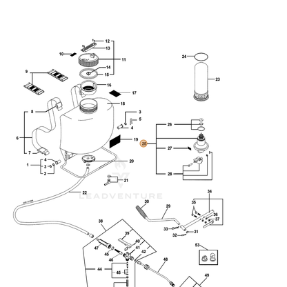 ECHO part 4130816 — IPL diagram snippet (6x zoom, amber highlight)