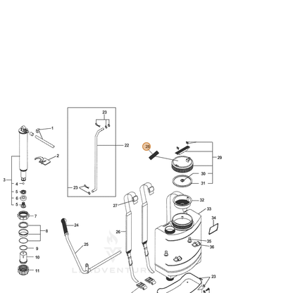 ECHO part 4132153 — IPL diagram snippet (6x zoom, amber highlight)
