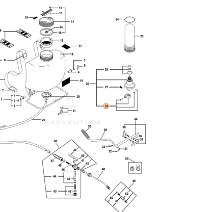 ECHO part 4140000 — IPL diagram snippet (6x zoom, amber highlight)