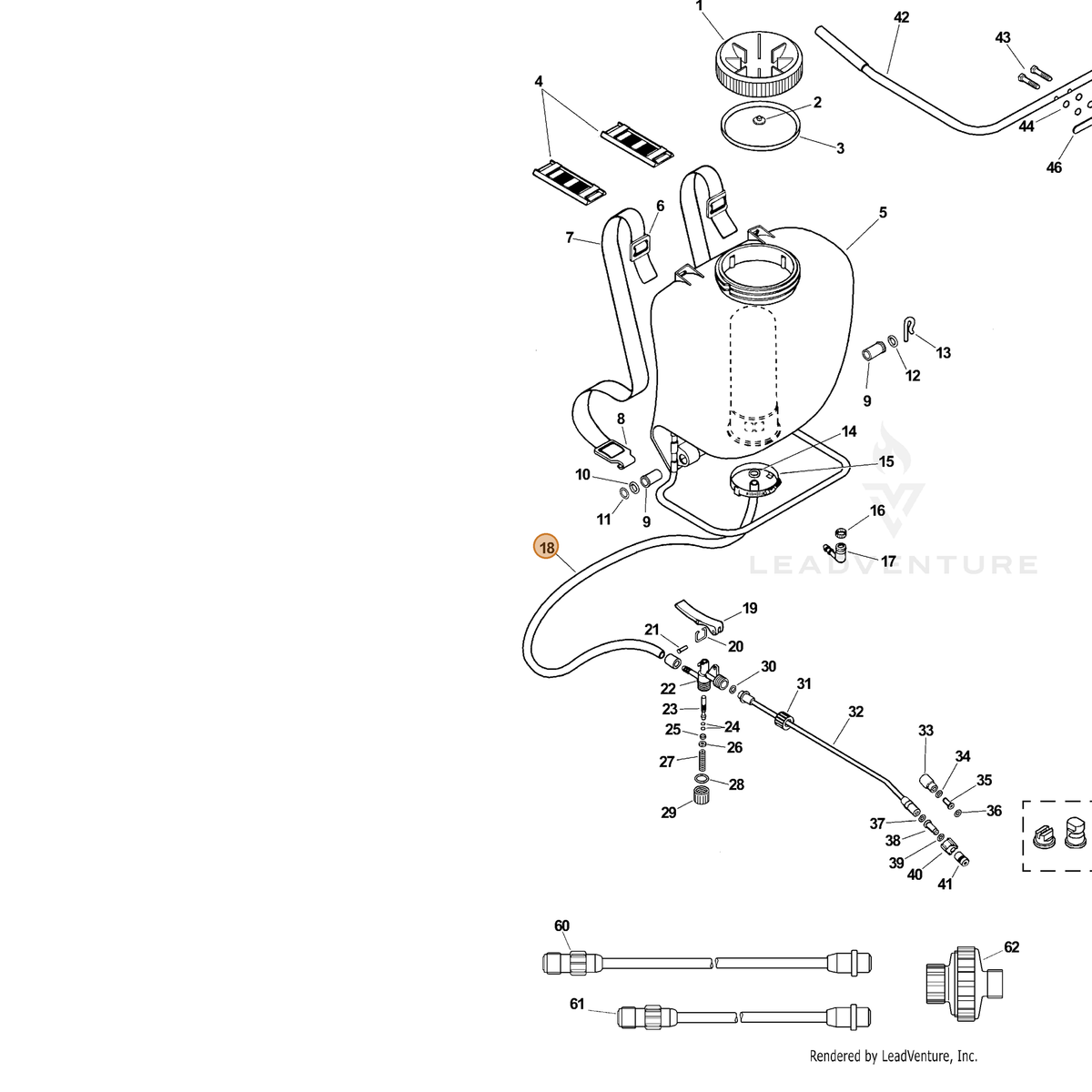 ECHO part 4171800 — IPL diagram snippet (6x zoom, amber highlight)