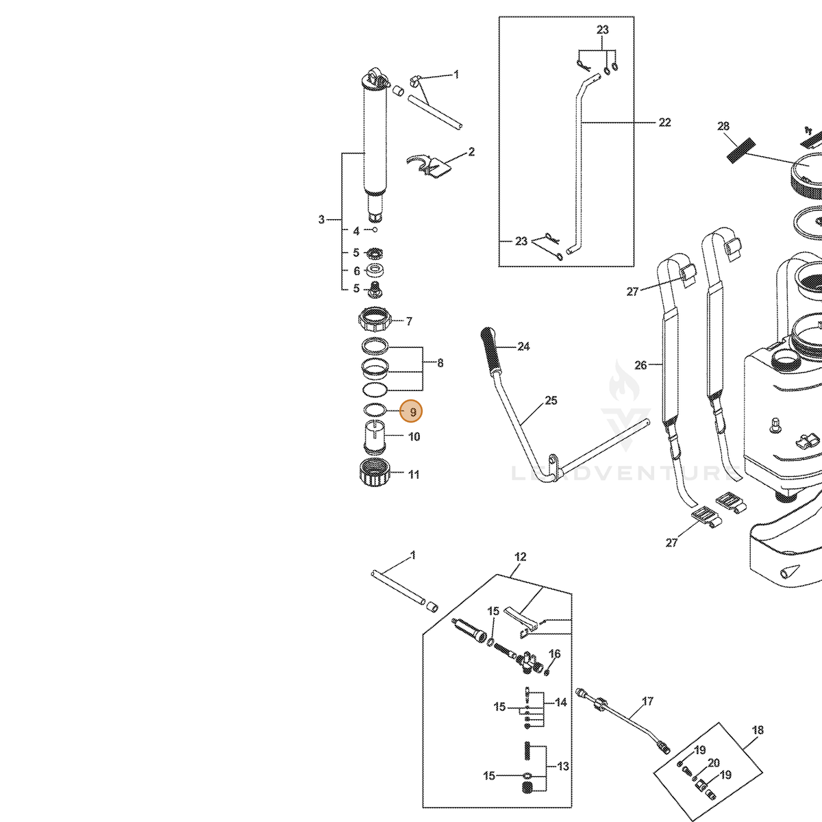 ECHO part 4172000 — IPL diagram snippet (6x zoom, amber highlight)