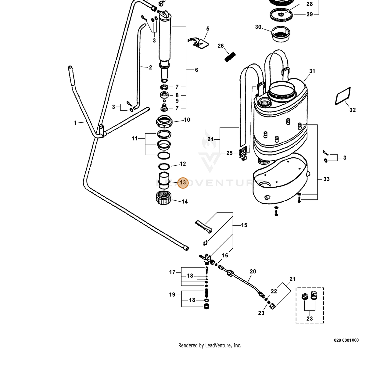 ECHO part 4173000 — IPL diagram snippet (6x zoom, amber highlight)