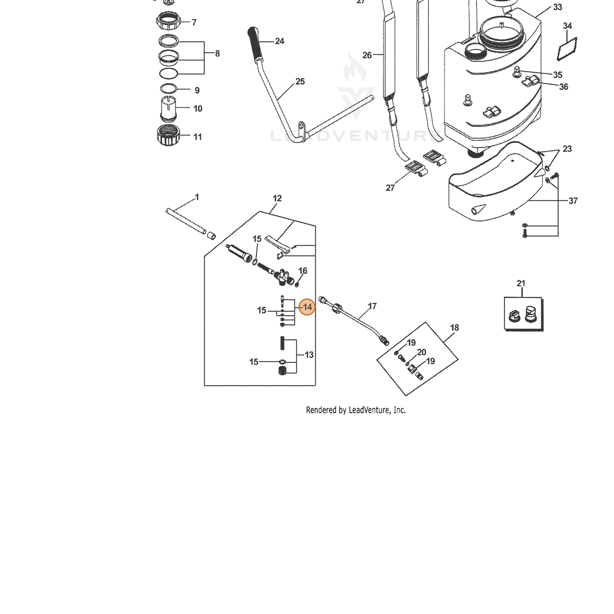 ECHO part 4190000 — IPL diagram snippet (6x zoom, amber highlight)