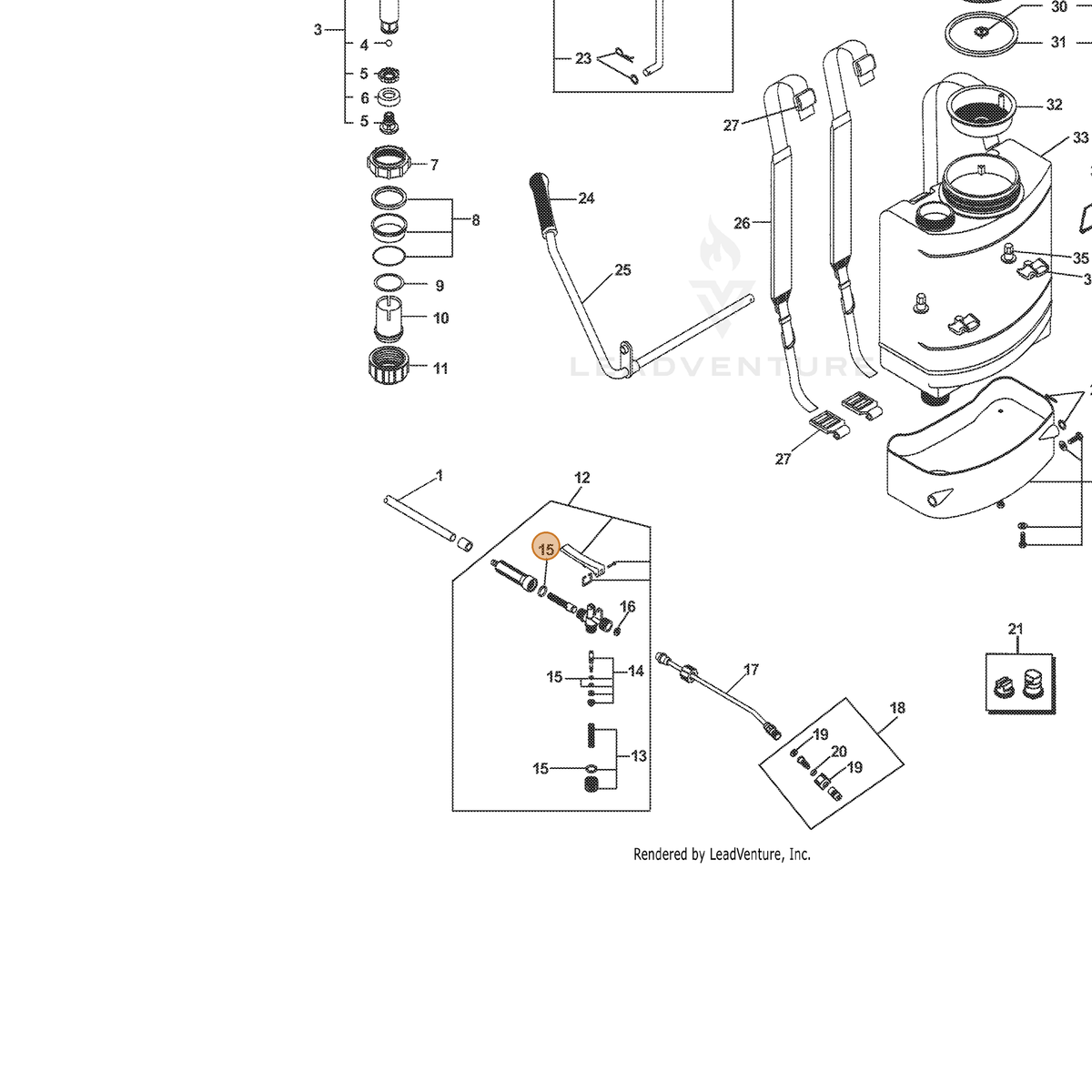 ECHO part 4200000 — IPL diagram snippet (6x zoom, amber highlight)