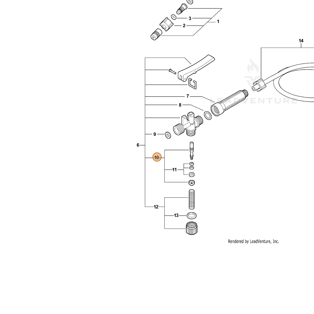 ECHO part 4294000 — IPL diagram snippet (6x zoom, amber highlight)