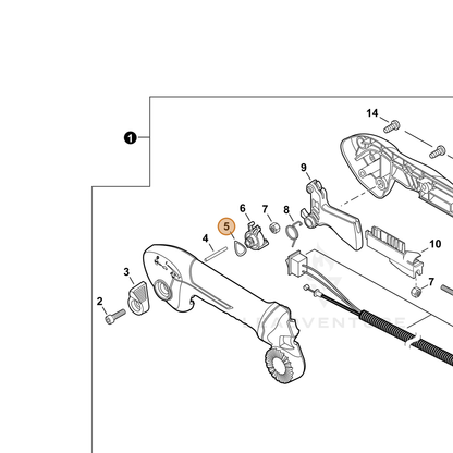 ECHO part 42975201850 — IPL diagram snippet (6x zoom, amber highlight)