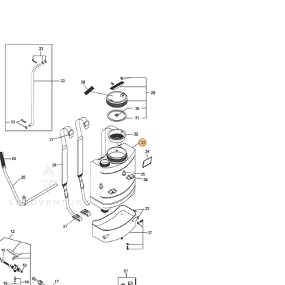 ECHO part 4303140 — IPL diagram snippet (6x zoom, amber highlight)