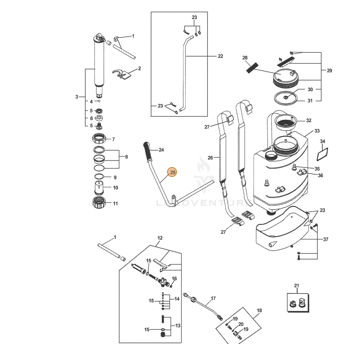ECHO part 4304270 — IPL diagram snippet (6x zoom, amber highlight)