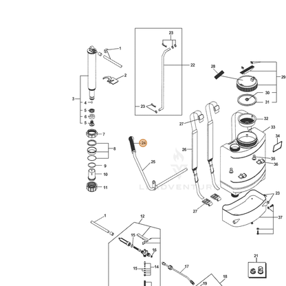 ECHO part 4304290 — IPL diagram snippet (6x zoom, amber highlight)