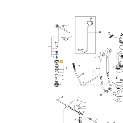 ECHO part 4304330 — IPL diagram snippet (6x zoom, amber highlight)