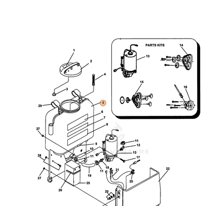 ECHO part 4310010 — IPL diagram snippet (6x zoom, amber highlight)
