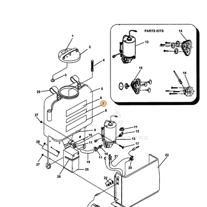 ECHO part 4310015 — IPL diagram snippet (6x zoom, amber highlight)