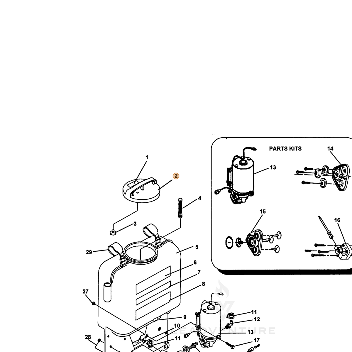 ECHO part 4310030 — IPL diagram snippet (6x zoom, amber highlight)