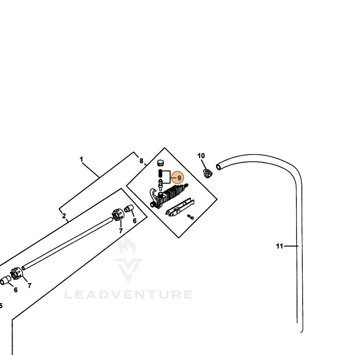 ECHO part 4310086 — IPL diagram snippet (6x zoom, amber highlight)