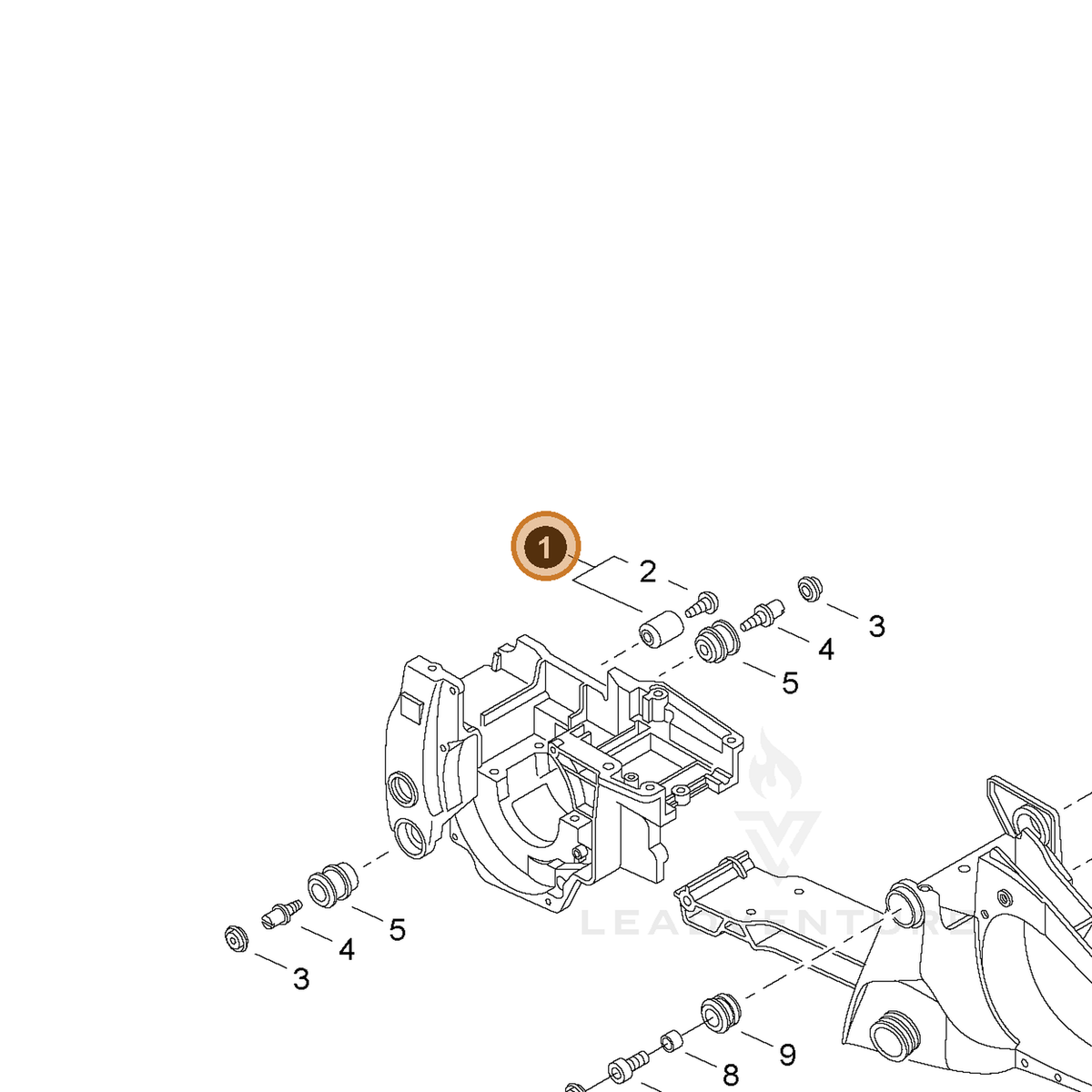 ECHO part 43300060930 — IPL diagram snippet (6x zoom, amber highlight)