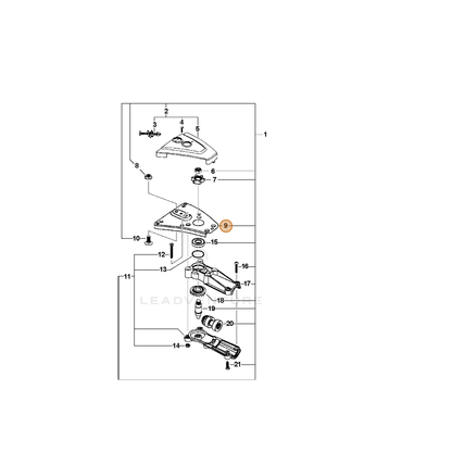 ECHO part 43300422060 — IPL diagram snippet (6x zoom, amber highlight)