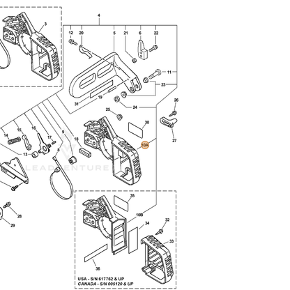 ECHO part 43300539530 — IPL diagram snippet (6x zoom, amber highlight)