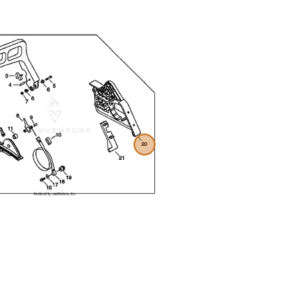 ECHO part 43301060830 — IPL diagram snippet (6x zoom, amber highlight)
