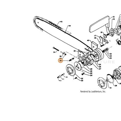 ECHO part 43301112330 — IPL diagram snippet (6x zoom, amber highlight)