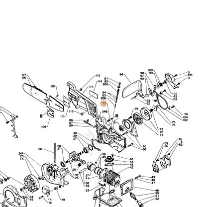 ECHO part 43301114530 — IPL diagram snippet (6x zoom, amber highlight)