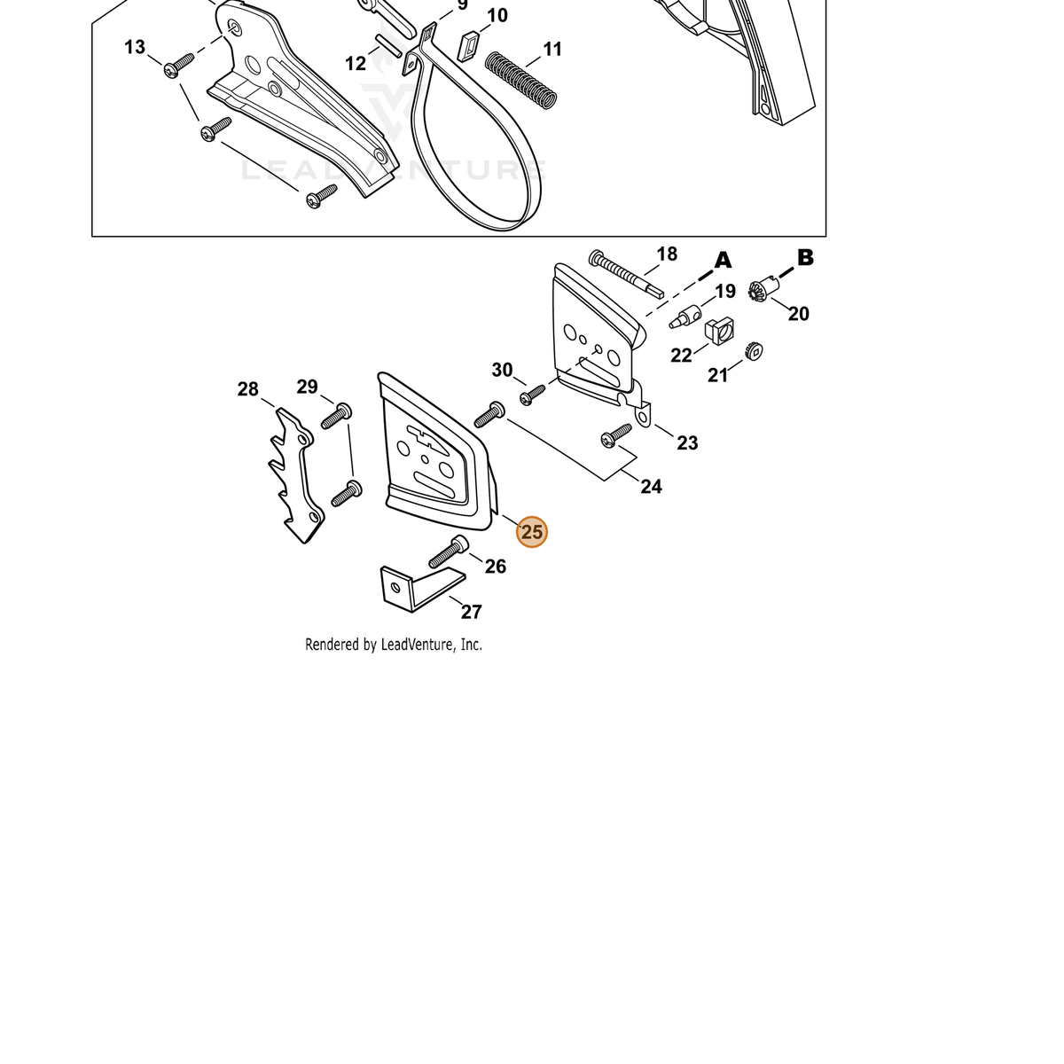 ECHO part 43301239930 — IPL diagram snippet (6x zoom, amber highlight)