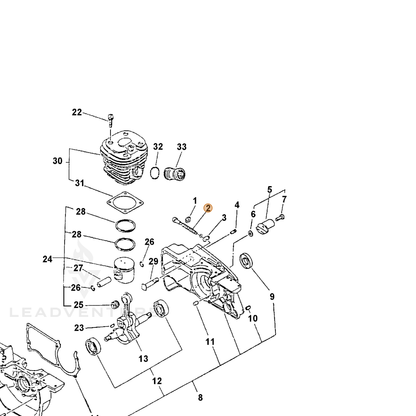 ECHO part 43301619830 — IPL diagram snippet (6x zoom, amber highlight)