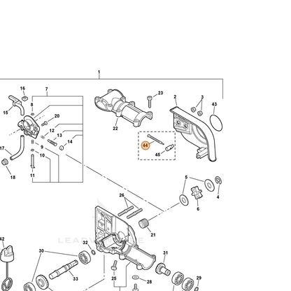 ECHO part 43301639131 — IPL diagram snippet (6x zoom, amber highlight)