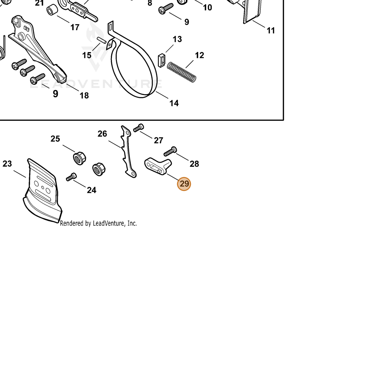 ECHO part 43302635430 — IPL diagram snippet (6x zoom, amber highlight)