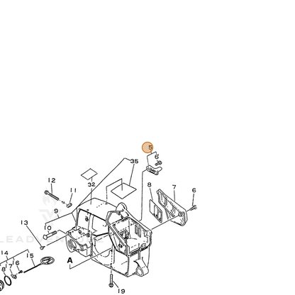 ECHO part 43302637930 — IPL diagram snippet (6x zoom, amber highlight)